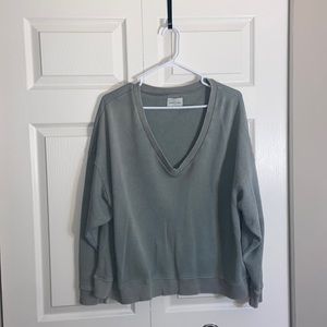 American Eagle Outfitters Sage Green V-Neck Sweater
